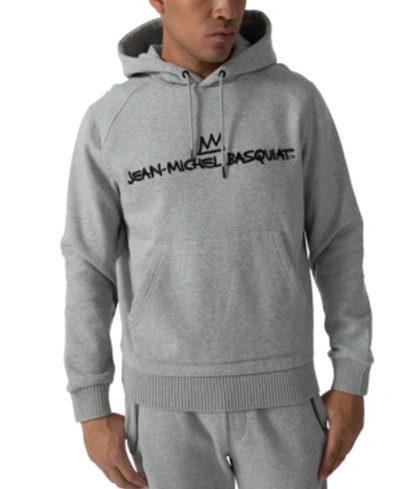 Shop Sean John Men's Jean Michael Basquiat Fleece Hoodie In Slate Greyheather