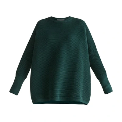 Shop Paisie Ribbed Jumper In Dark Green