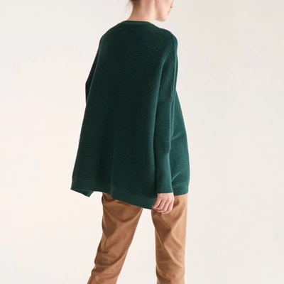 Shop Paisie Ribbed Jumper In Dark Green