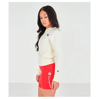 Shop Champion Women's Reverse Weave Crew Sweatshirt In White