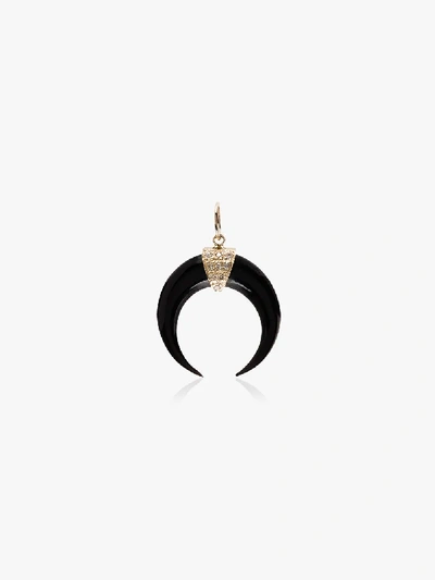 Shop Jacquie Aiche 18k Yellow Gold Horn Diamond Pendant In Yellow Gold/black