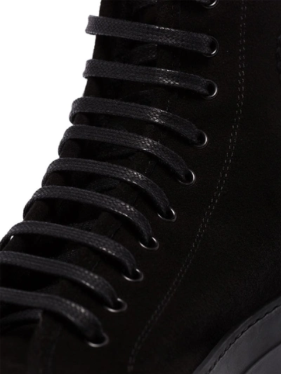 Shop Common Projects Black Tournament High Top Suede Sneakers