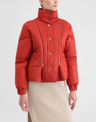 Shop See By Chloé Down Jackets In Rust