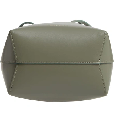 Shop Mansur Gavriel Mini Mini Leather Bucket Bag In Leaf