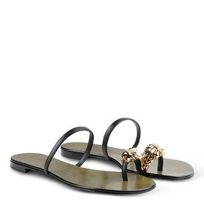 Shop Giuseppe Zanotti E50136001 Sandals In Dark Brown