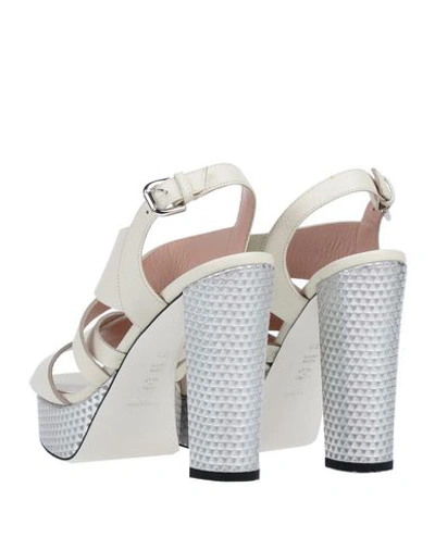 Shop Pollini Woman Sandals White Size 5 Soft Leather