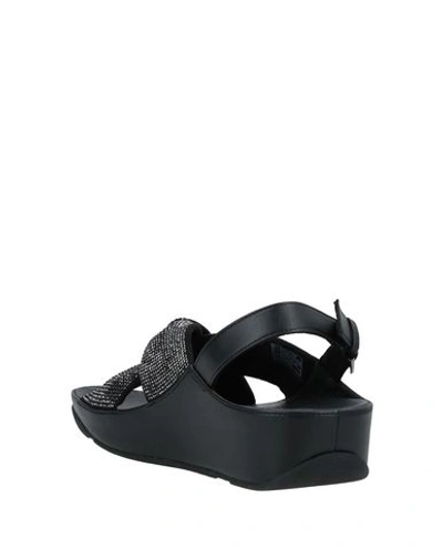 Shop Fitflop Woman Sandals Black Size 8.5 Textile Fibers