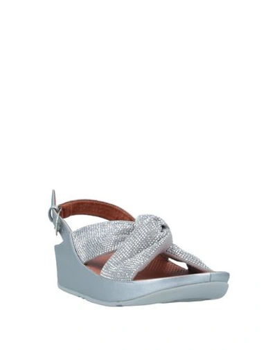 Shop Fitflop Woman Sandals Silver Size 5 Textile Fibers