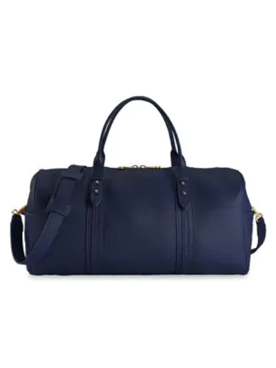 Shop Gigi New York Women's Henley Leather Duffel Bag In Navy