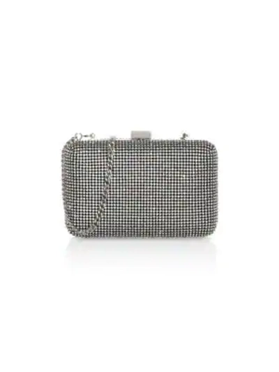 Shop Whiting & Davis Women's Yves Crystal Minaudière In Silver