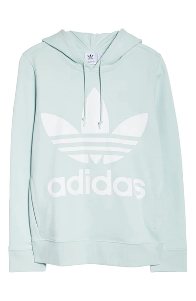 Shop Adidas Originals Trefoil Hoodie In Vapour Green