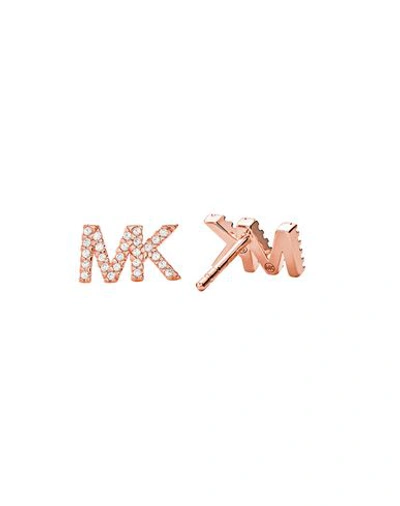 Shop Michael Kors Kors Mk Woman Earrings Rose Gold Size - 925/1000 Silver