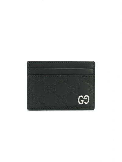 Shop Gucci Gg Signature Card Holder In Black