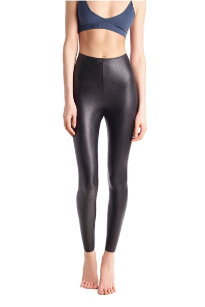 Commando Faux Leather Animal Print Legging In Moss Snake
