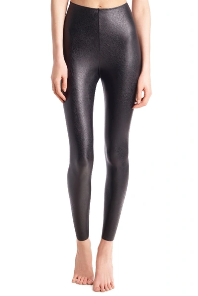Commando Faux Leather Animal Print Legging In Moss Snake