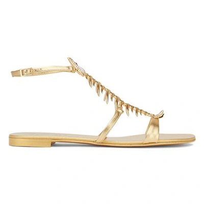 Shop Giuseppe Zanotti Slim Sandals In Gold