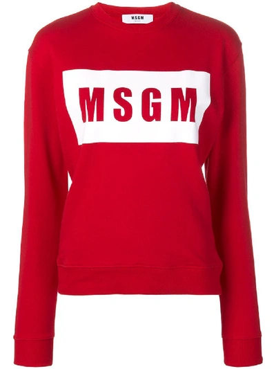 Shop Msgm Red Cotton Sweater
