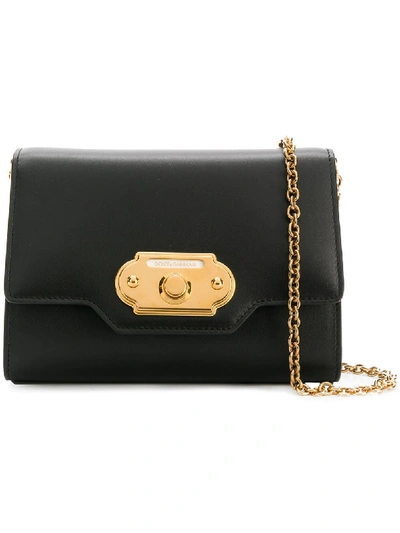 Shop Dolce & Gabbana Welcome Mini Bag With Chain In Black
