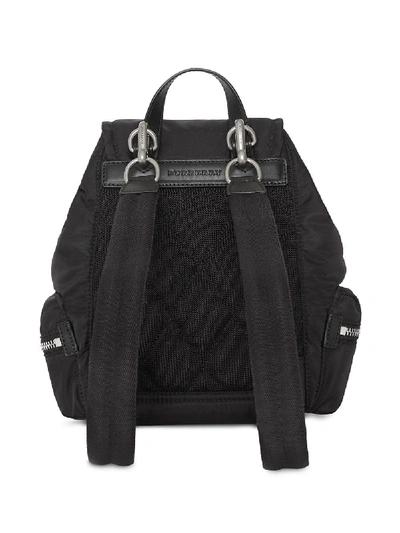 Shop Burberry Logo Backpack In Black