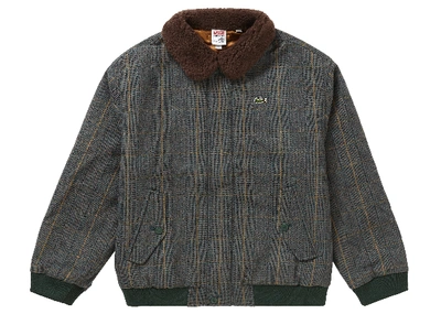 Pre-owned Supreme  Lacoste Wool Bomber Jacket Plaid