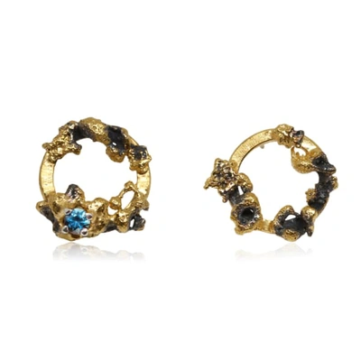 Shop Karolina Bik Jewellery Out Of The Sea Growth Earrings With Topaz