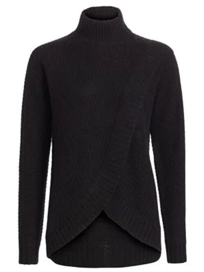Shop Saks Fifth Avenue Collection Cashmere Turtleneck Sweater In Ebony