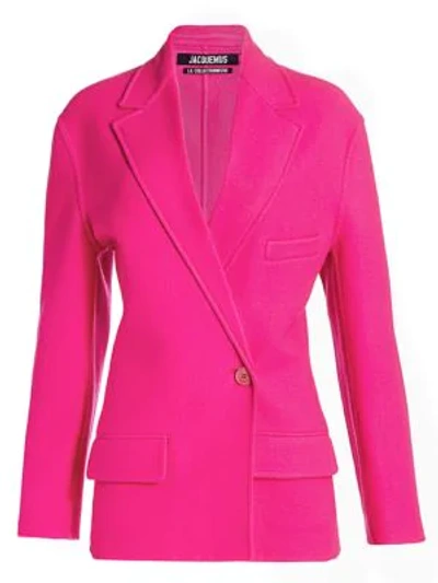 Shop Jacquemus La Waistcoate Wool Jacket In Pink