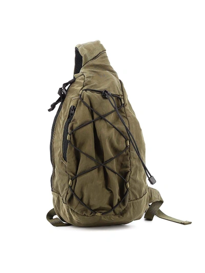 Shop C.p. Company Army Green Nylon One Shoulder Backpack In Dark Green