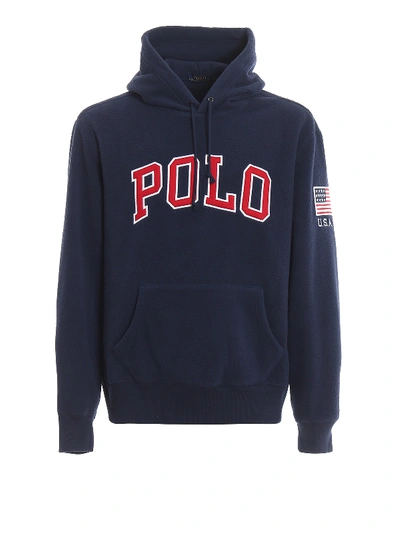 Shop Polo Ralph Lauren Polo Patch Pile Hoodie In Blue