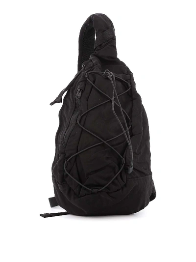 Shop C.p. Company Black Nylon One Shoulder Backpack