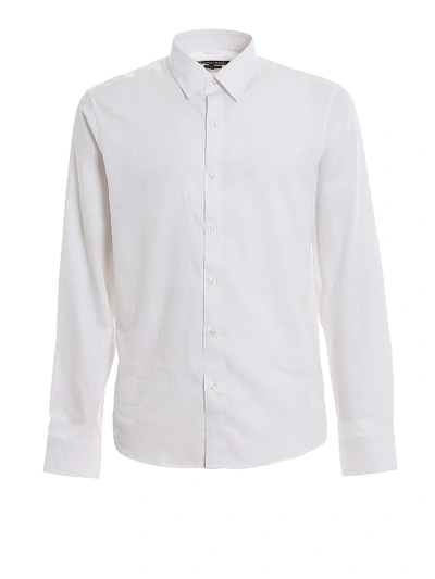 Shop Michael Kors All Over Jacquard Logo Shirt In White