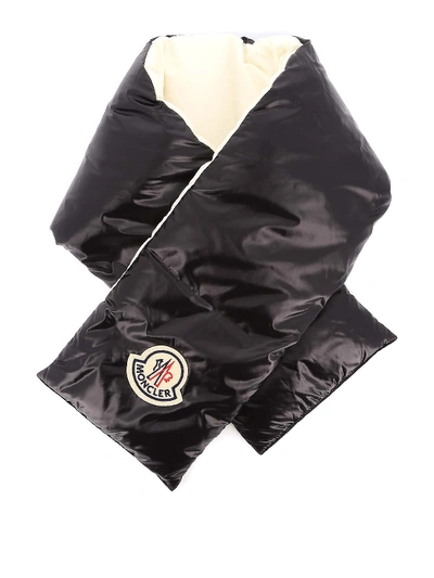 Shop Moncler Two-tone Padded Scarf In Black