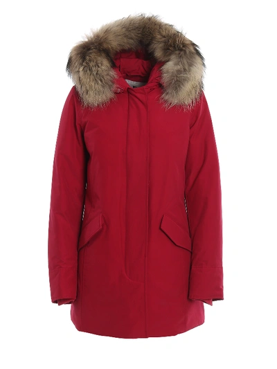 Shop Woolrich Arctic Parka Padded Coat In Dark Pink