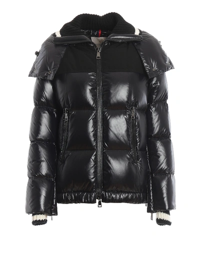 Shop Moncler Wouri Black Hooded Puffer Jacket