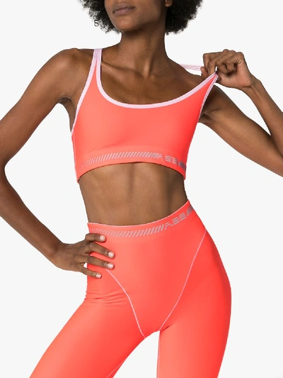 Shop Adam Selman Sport Crossover Sports Bra In Orange