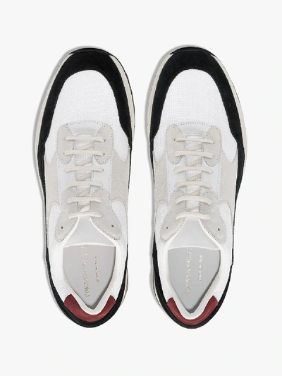 Shop Common Projects Black And White Track Low Top Leather Sneakers