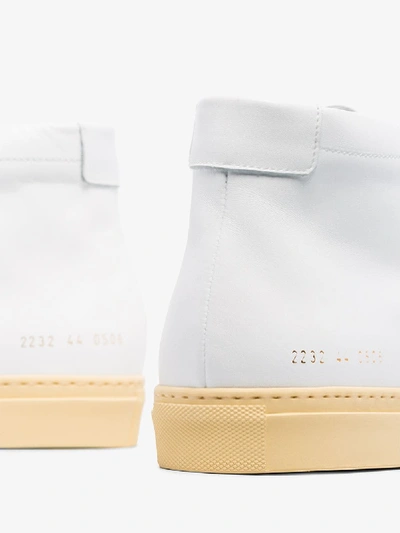 Shop Common Projects White Achilles High Top Leather Sneakers