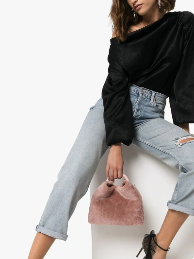 Shop Elleme Pink Bazoi Shearling Tote Bag