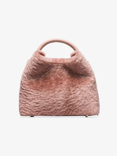Shop Elleme Pink Bazoi Shearling Tote Bag
