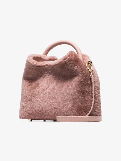Shop Elleme Pink Bazoi Shearling Tote Bag