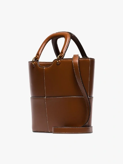 Shop Staud Brown Andy Leather Tote Bag