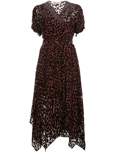 Shop Diane Von Furstenberg Katherine Velvet Burnout Wrap Dress In Purple