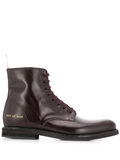 Shop Common Projects Standard Combat Boots In Purple