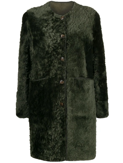 TEXTURED SHEARLING COAT