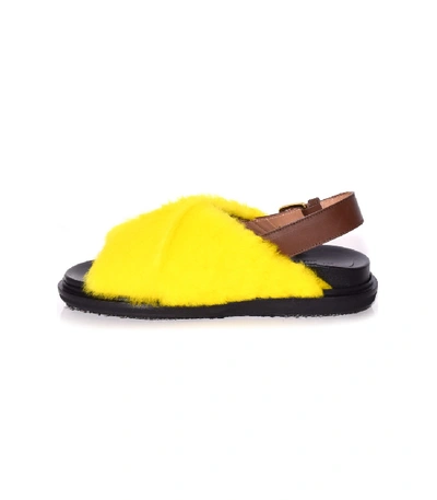 Shop Marni Fussbett Sandal In Yellow