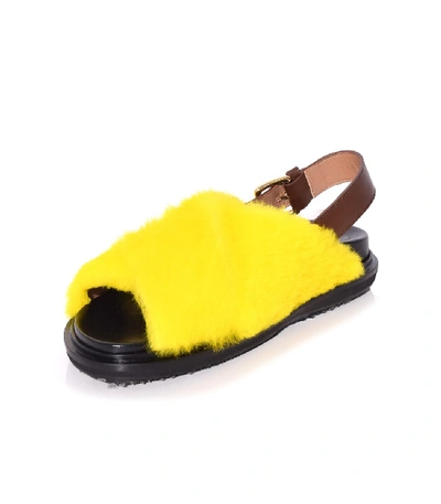 Shop Marni Fussbett Sandal In Yellow