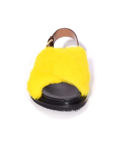 Shop Marni Fussbett Sandal In Yellow