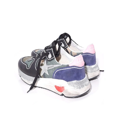 Shop Golden Goose Running Sole Sneakers In Camouflage/baby Pink In Multi