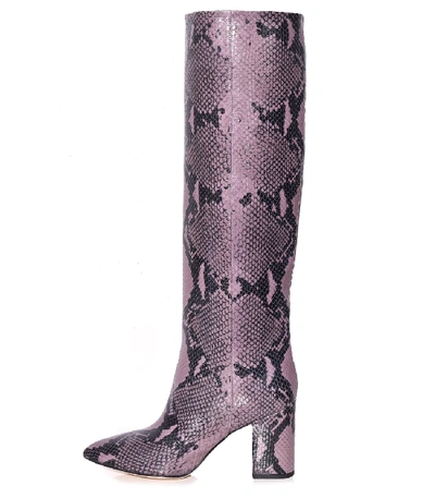 Shop Paris Texas Python Print High Boot In Lilac