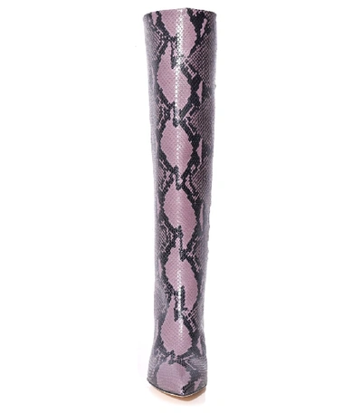 Shop Paris Texas Python Print High Boot In Lilac